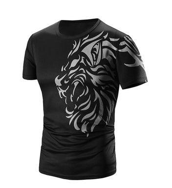 Round Neck Printed Short Sleeve Men's T-Shirt